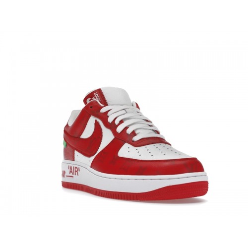 Louis Vuitton Nike Air Force 1 Low By Virgil Abloh White Red - мужская сетка размеров