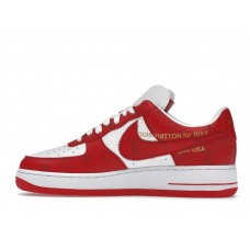 Louis Vuitton Nike Air Force 1 Low By Virgil Abloh White Red