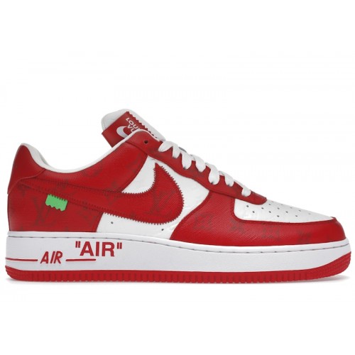 Louis Vuitton Nike Air Force 1 Low By Virgil Abloh White Red - мужская сетка размеров