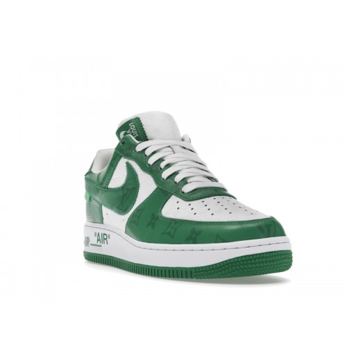 Louis Vuitton Nike Air Force 1 Low By Virgil Abloh White Green - мужская сетка размеров