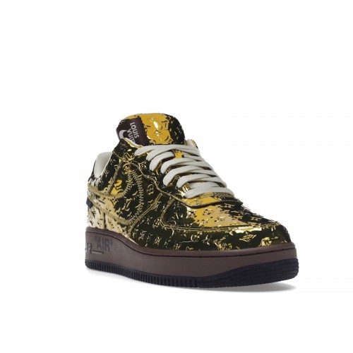 Louis Vuitton Nike Air Force 1 Low By Virgil Abloh Metallic Gold - мужская сетка размеров