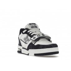 Кроссовки Louis Vuitton LV Trainer Velcro Strap Monogram Denim Black White