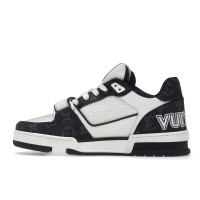 Кроссовки Louis Vuitton LV Trainer Velcro Strap Monogram Denim Black White