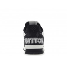 Кроссовки Louis Vuitton LV Trainer Velcro Strap Monogram Denim Black White