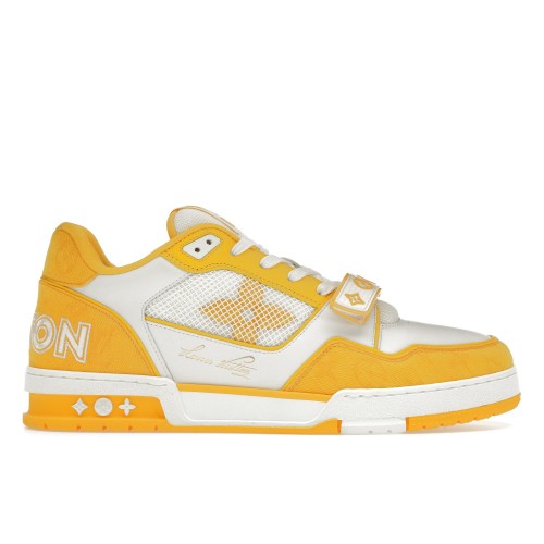 Кроссы Louis Vuitton Trainer Monogram Denim Yellow - мужская сетка размеров