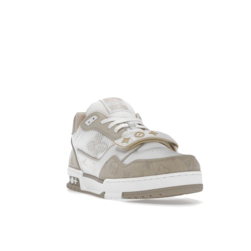 Кроссы Louis Vuitton Trainer Beige White - мужская сетка размеров