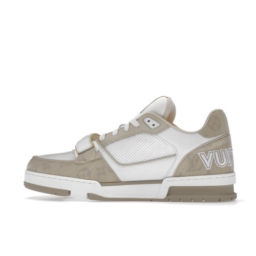 Кроссы Louis Vuitton Trainer Beige White - мужская сетка размеров