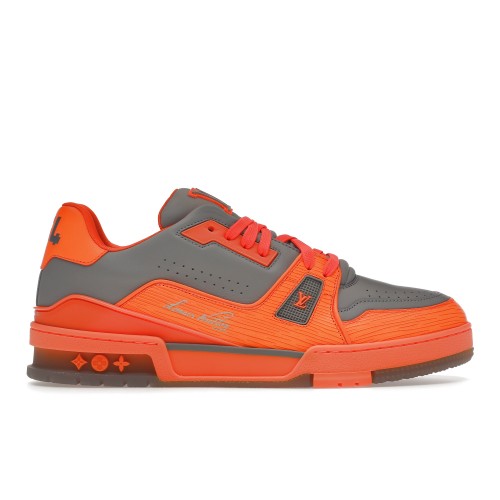 Кроссы Louis Vuitton Trainer Orange Grey - мужская сетка размеров