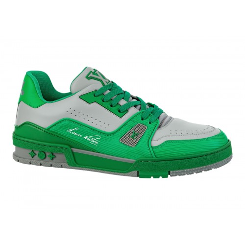Кроссы Louis Vuitton LV Trainer #54 Green Grey - мужская сетка размеров