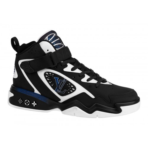 Кроссы Louis Vuitton LV Trainer 2 Black White Blue - мужская сетка размеров