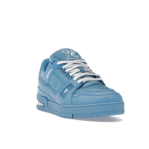 Кроссы Louis Vuitton Trainer Blue Embossed Monogram - мужская сетка размеров