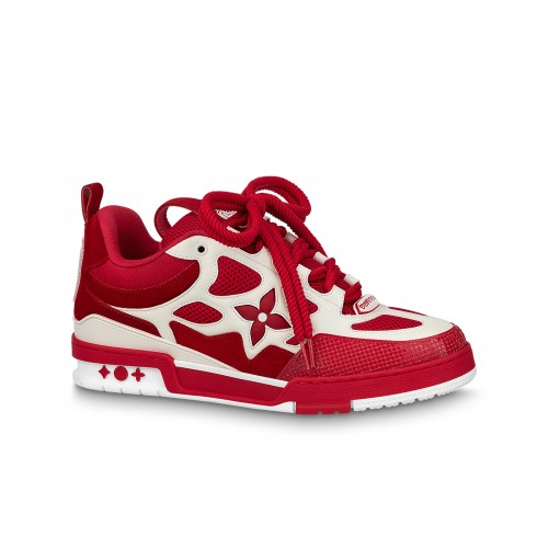 Кроссы Louis Vuitton LV Skate Sneaker Red White - мужская сетка размеров