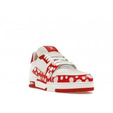Кроссовки Louis Vuitton LV Trainer Yayoi Kusama Red White