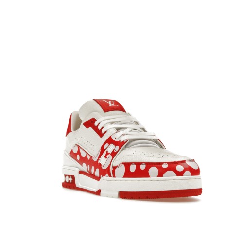 Кроссы Louis Vuitton LV Trainer Yayoi Kusama Red White - мужская сетка размеров
