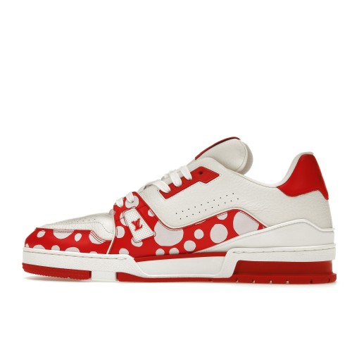 Кроссы Louis Vuitton LV Trainer Yayoi Kusama Red White - мужская сетка размеров