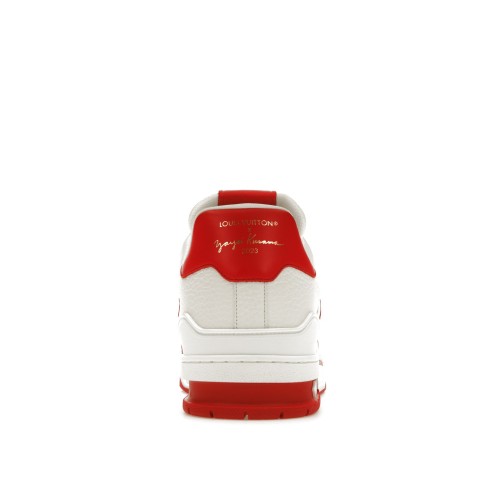 Кроссы Louis Vuitton LV Trainer Yayoi Kusama Red White - мужская сетка размеров