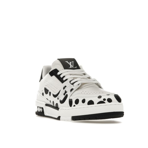 Кроссы Louis Vuitton LV Trainer Yayoi Kusama Black White - мужская сетка размеров