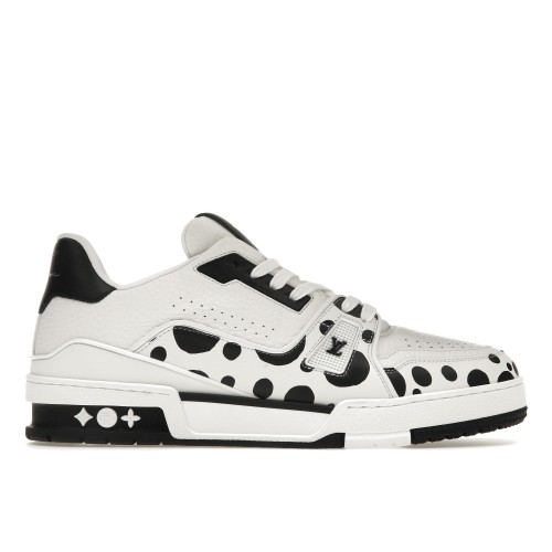 Кроссы Louis Vuitton LV Trainer Yayoi Kusama Black White - мужская сетка размеров