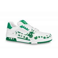 Кроссовки Louis Vuitton LV Trainer Yayoi Kusama Green White