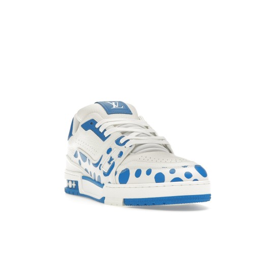 Кроссы Louis Vuitton x Yayoi Kusama Trainer White Blue - мужская сетка размеров