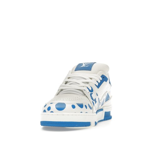 Кроссы Louis Vuitton x Yayoi Kusama Trainer White Blue - мужская сетка размеров