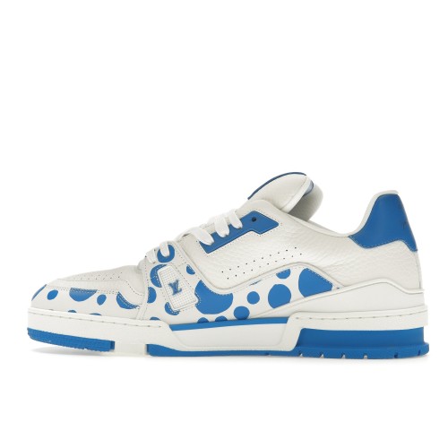 Кроссы Louis Vuitton x Yayoi Kusama Trainer White Blue - мужская сетка размеров