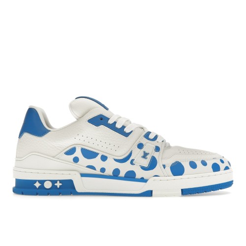 Кроссы Louis Vuitton x Yayoi Kusama Trainer White Blue - мужская сетка размеров