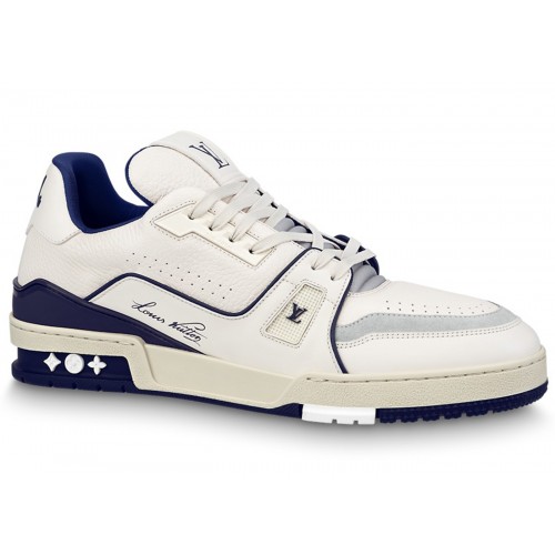Кроссы Louis Vuitton Trainer Marine White - мужская сетка размеров