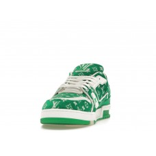 Кроссовки Louis Vuitton Trainer Green Monogram Textile