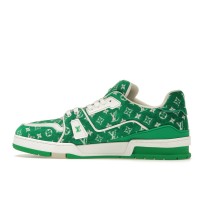 Кроссовки Louis Vuitton Trainer Green Monogram Textile