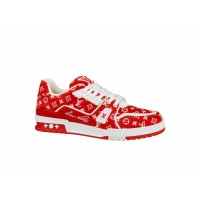 Кроссовки Louis Vuitton Trainer Red Monogram Textile