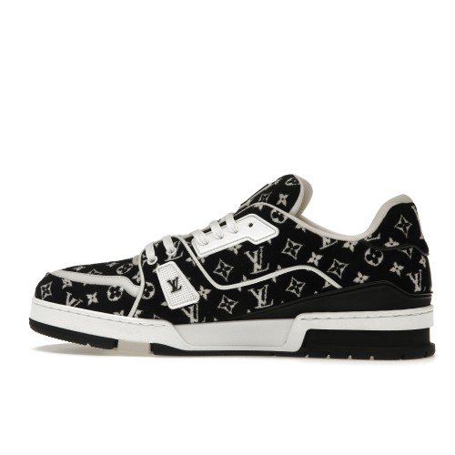 Кроссы Louis Vuitton Trainer Black Monogram Textile - мужская сетка размеров