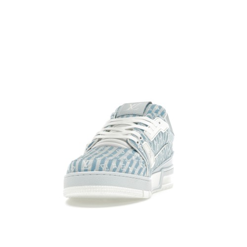Кроссы Louis Vuitton Trainer Blue Stripe Monogram - мужская сетка размеров