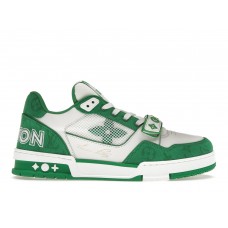 Кроссовки Louis Vuitton Trainer Green Monogram Denim