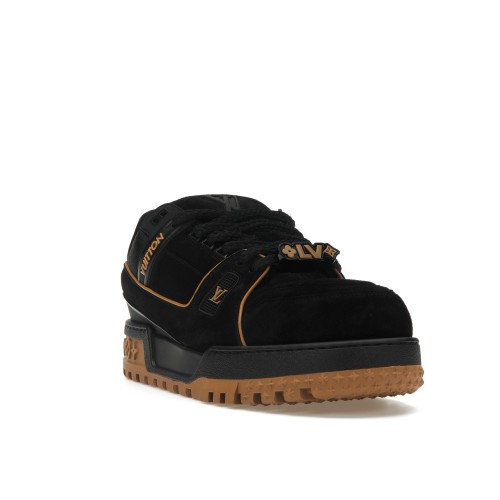 Кроссы Louis Vuitton Trainer Maxi Black Brown Suede - мужская сетка размеров