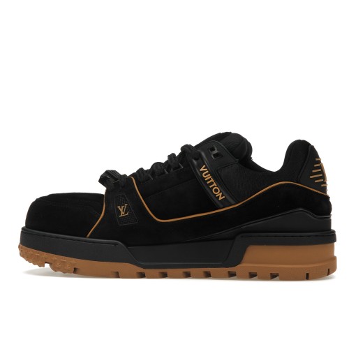 Кроссы Louis Vuitton Trainer Maxi Black Brown Suede - мужская сетка размеров