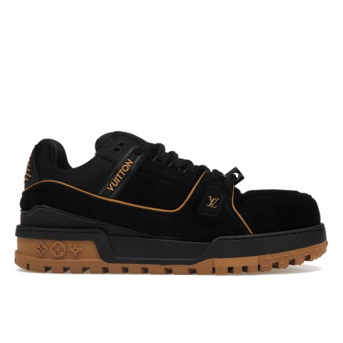 Кроссы Louis Vuitton Trainer Maxi Black Brown Suede - мужская сетка размеров