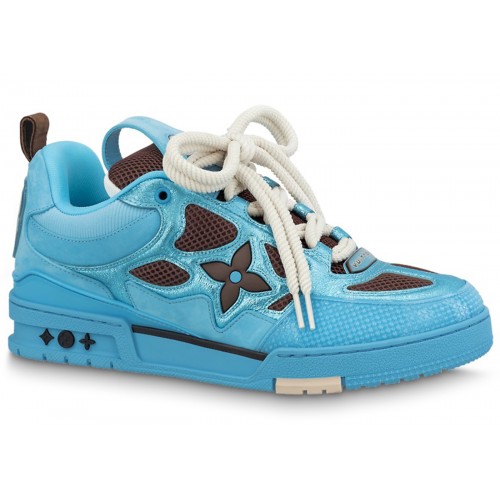 Кроссы Louis Vuitton Skate Trainer Blue Brown - мужская сетка размеров