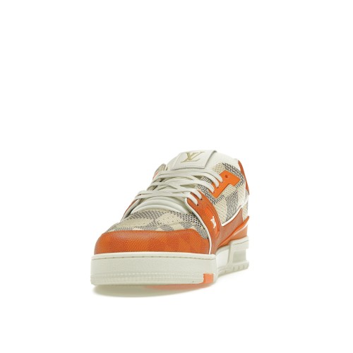 Кроссы Louis Vuitton LV Trainer Damier White Orange - мужская сетка размеров