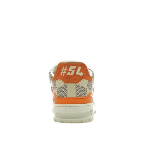 Кроссы Louis Vuitton LV Trainer Damier White Orange - мужская сетка размеров