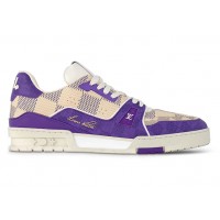 Кроссовки Louis Vuitton Damier LV Trainer Purple