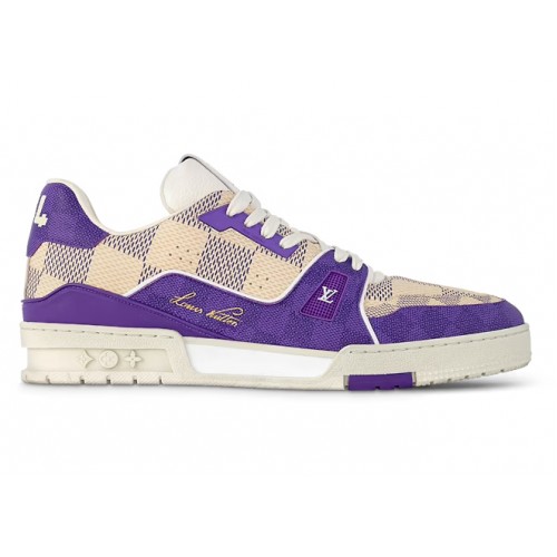 Кроссы Louis Vuitton Damier LV Trainer Purple - мужская сетка размеров