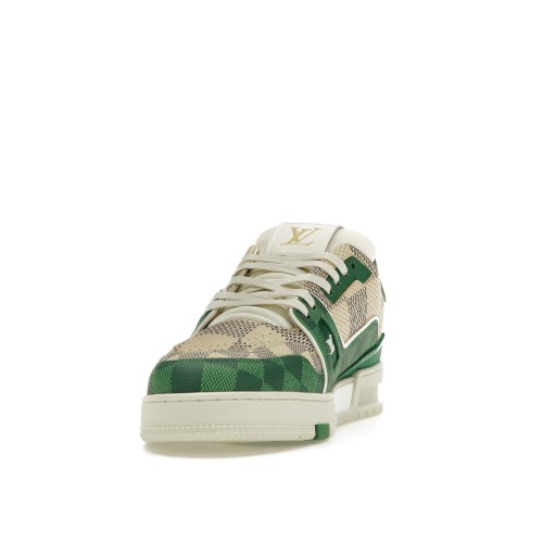 Кроссы Louis Vuitton LV Trainer Damier White Green - мужская сетка размеров