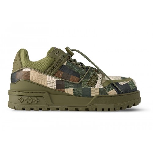 Louis Vuitton LV Trainer Maxi Sneaker Green Damoflage Damier - мужская сетка размеров