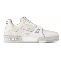 Женские кроссовки Louis Vuitton Trainer Cream White Grey Signature (W)