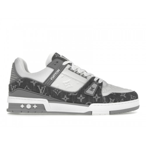 Louis Vuitton Trainer Monogram Denim Grey White - мужская сетка размеров