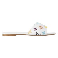 Женские Louis Vuitton 6AM Flat Mules Takashi Murakami White (W)
