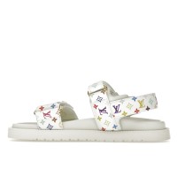 Женские Louis Vuitton LV Sunset Flat Comfort Sandal Takashi Murakami White (W)