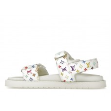 Женские Louis Vuitton LV Sunset Flat Comfort Sandal Takashi Murakami White (W)