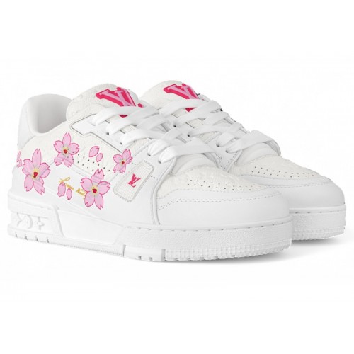Louis Vuitton x Takashi Murakami LV Trainer Sneaker Cherry Blossom White (W) - женская сетка размеров